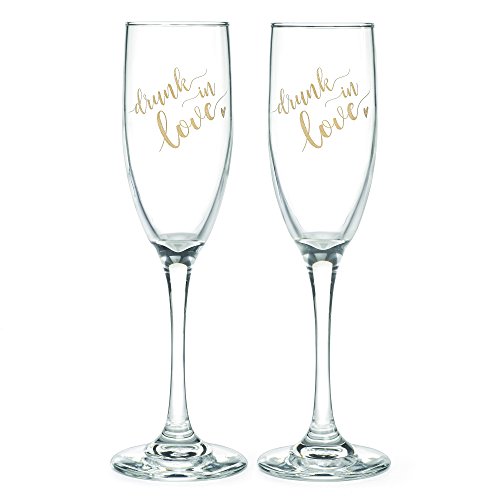 Hortense B. Hewitt Drunk In Love Champagne Toasting Flutes, Set Of 2 #TOP10
