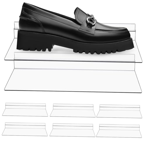 Étagère pour panneau rainuré transparente en plastique pour chaussures et affichage, lot de 8
