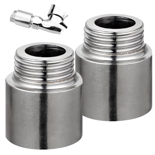 2 Stück Hahnverlängerung 3/4 Zoll x 20 mm, 3/4" IG x 3/4" AG, DN20 Gewindeverlängerung, 20MM Edelstahl Verlängerung Fitting, Anschluß Verlängerung für Heizung und Trinkwasser Installation