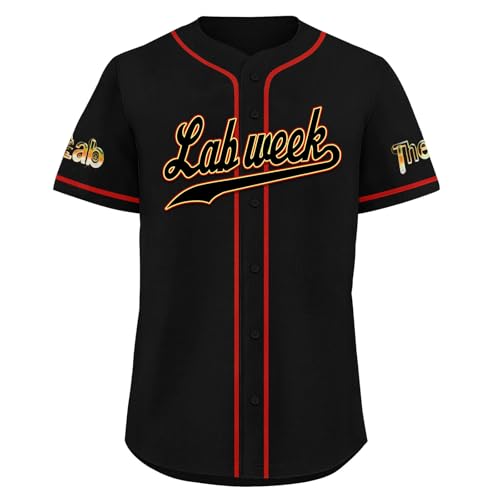 Lab Week Custom Baseball Jersey, Personalized Lab Story Softball Button Down Shirts for Science Party miniatura 5