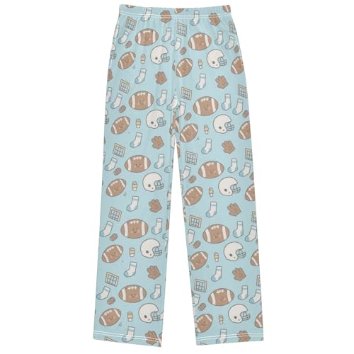 Boy's Pants Blue Rugby Jogger Pants Elastic Waist Long Bottoms Trousers with Pockets 6-14 Years