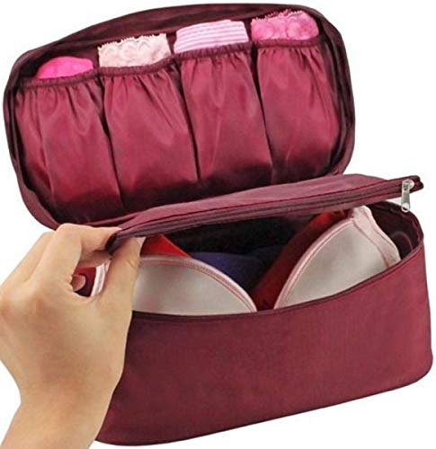 Necessaire Organizadora Viagem Lingerie Maquiagem Bolsa Mala (Vinho)