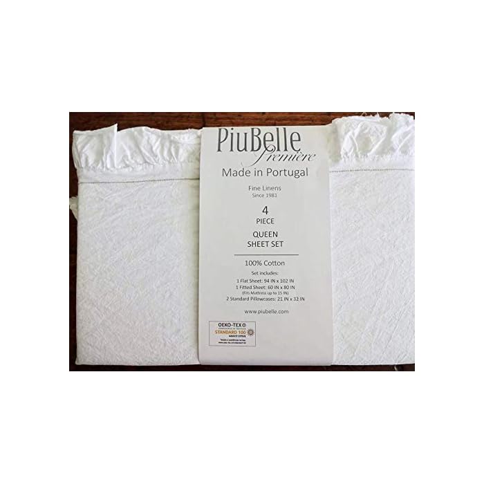 Buy Piu Belle piubelle White Cotton Ruffle Queen Size Sheet Set 4pc