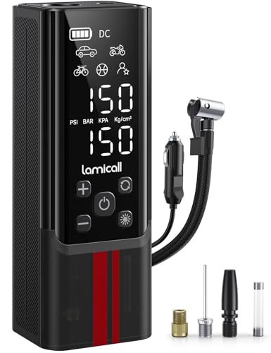 Lamicall 車 タイヤ 空気入れ 電動 : バイク 空気入れ 自転車