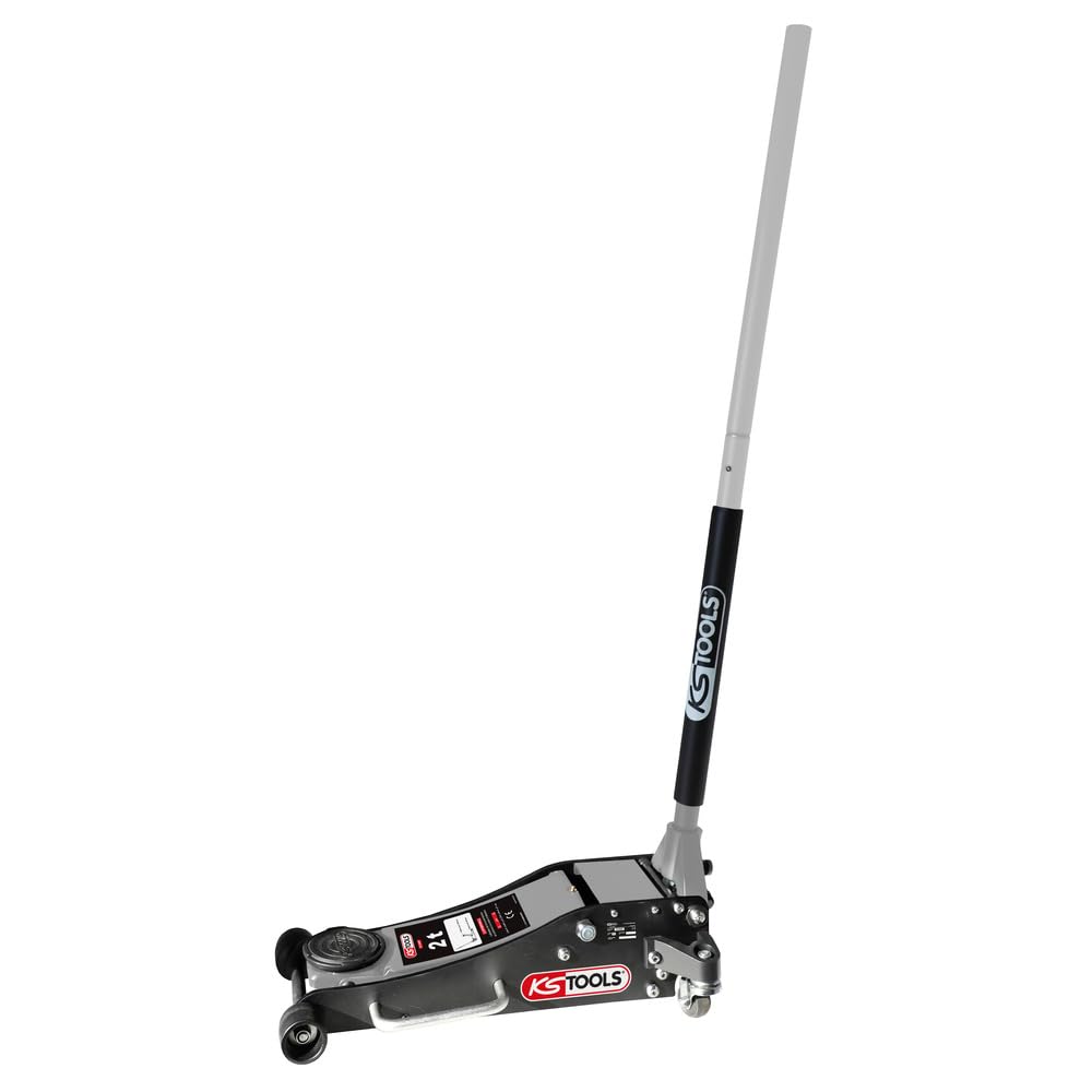 Cric idraulico - KS TOOLS - 161.0365F - Cric da 2 tonnellate - Sollevatore per auto compatto in alluminio/acciaio - Cric a rulli