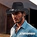 BITUSIC Black Cowboy Hat for Men and Women, Adjustable Wide Brim Western Style Hat Unisex Fashion Accessory for Costume Parties and Outdoor Events, Black