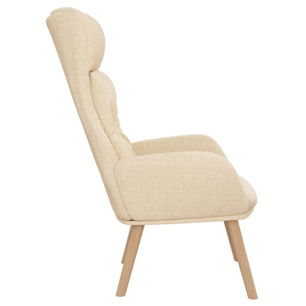 vidaXL Sillón de Relax de Tela Color Crema