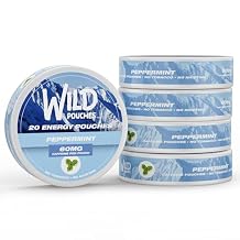Wild 5 Pack 60mg Caffeine Pouches Nicotine Free Peppermint - 20 x Energy Pouches - Caffeine Pouch