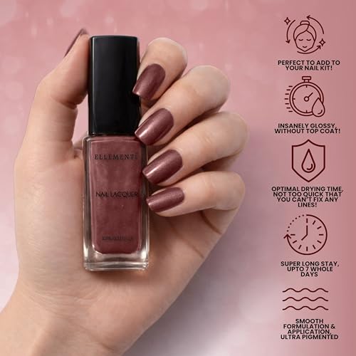 Image of COLD BREW Vegan Nail Polish Deep Brown Color | Long Lasting Chip Resistant Formula | Quick Dry Glossy Finish | Non Toxic & Cruelty Free Nail Paint for Women | 10 ml