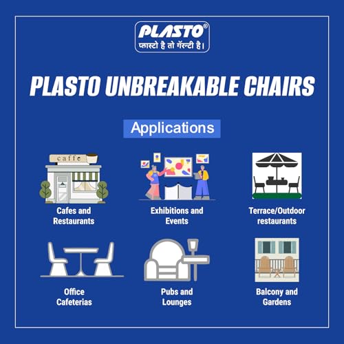Image of Plasto Chair Luxury with Comfortable Back Posture, Matt & Gloss Pattern Dining, Bedroom, Kitchen, Living Room, Garden | Bearing 150KG Capacity | Strong & Sturdy