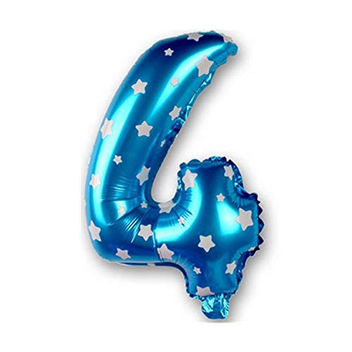 Image of GrandShop 50634 Four Number Foil Toy Balloon 17 inch Inch - Blue