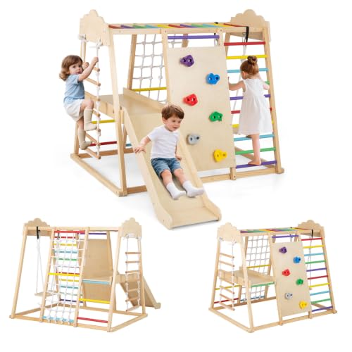 COSTWAY Gimnasio Infantil para Interior 8 en 1 (Multicolor)