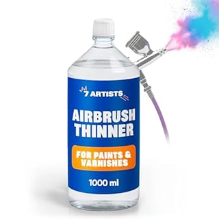 7 Artists Airbrush Thinner Fluid 1ltr – Air Brush Paint Thinners for Acrylics, Model Paint | Retarder Medium for Airbrush Kit and Spray Gun Use | Airbrushes Acrylic Mediums for Art, Cleaning