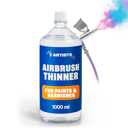 7 Artists Airbrush Thinner 1000 ml – Diluant Aerographe & Medium Acrylique pour Pulvérisation Uniforme et Éviter les Bouchages | Professionnel Diluant...