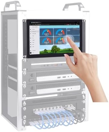 GeeekPi 9 inch 1280x720 LCD Touch Screen 3U Rack Mount Monitor for DeskPi RackMate T0/T1/T2/T0 Plus/T1 Plus Server Cabinet