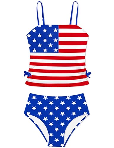 Image of Girls Tankini Swimsuits Two Piece Bathing Suit Drawstring Swimwear Set for Girls 7-18 Years