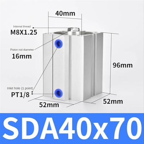 Cylindre pneumatique SDA double action compact alliage aluminium sda40x70 - 3