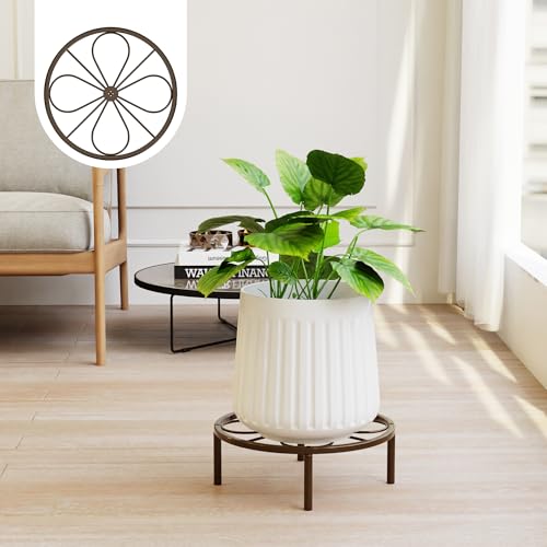 Chinpakden Brown Plant Stand Plant Holder - 10.24 Short Plant Riser for Garden Courtyard Heavy Duty Flower Stand for Multiple Plant Indoor or Outdoor.