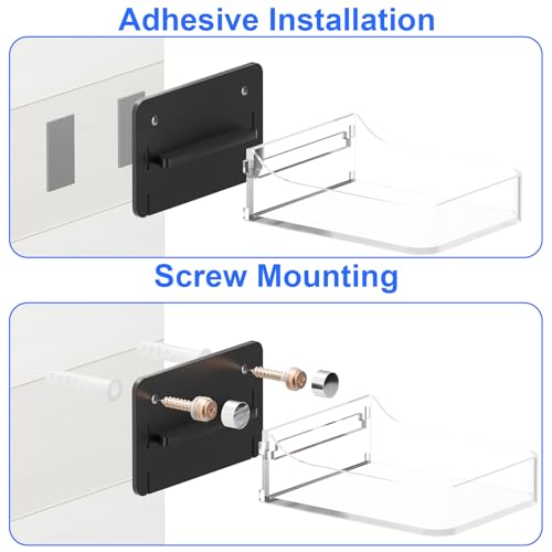 Image of 2 Pack Acrylic Dispenser Drip Tray Wall Mount Removal Soap Dispenser Bracket, Laundry Detergent Drip Catcher Prevent Dripping and Spraying, Soap Dispenser Water Tray, Detachable for Cleaning