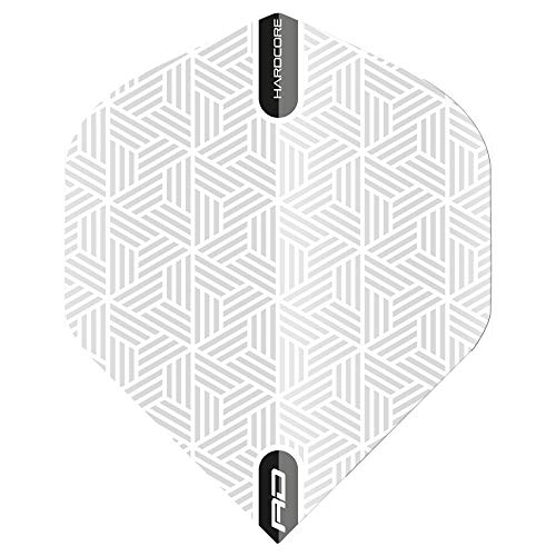 Red Dragon Hardcore Xt White Patterned Extra Thick Standard Dart Flights - 5 Sets Per Pack (15 Dart Flights In Total) #TOP1
