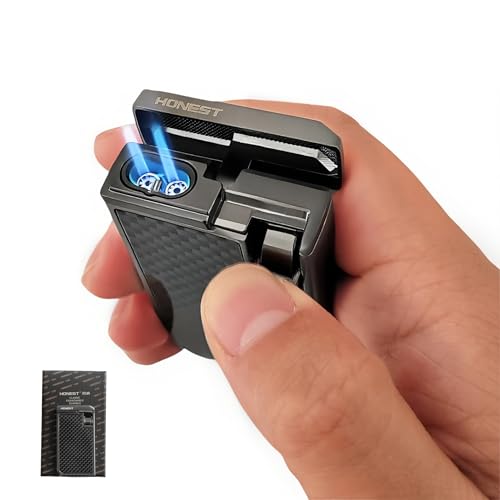 Encendedor de soplete recargable con llama doble azul