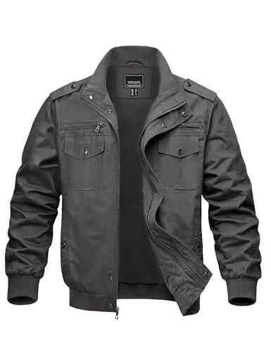 Image of MAGNIVIT Men's Military Jackets Lightweight Full Zip Army Cargo Jacket
