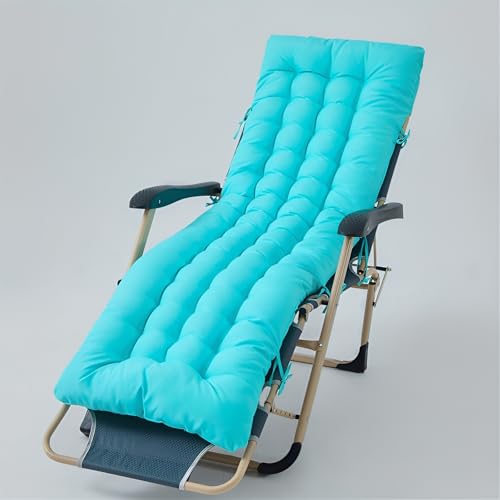 Surwin Cojín Tumbona Jardin Exterior, Resistente al Agua Cojines para Sillas de Jardin, Colchóneta para Tumbonas Sillas y Hamacas, Mecedora Exterior, Terraza Balcón Playa (Azul Cielo,170x50x10cm)