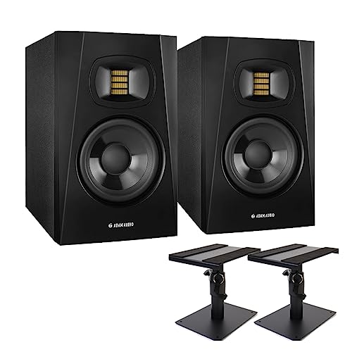 ADAM Audio T5V �y�A �X�s�[�J�[�X�^���h�Z�b�g 5�C���` �A�N�f�B�u���j�^�[�X�s�[�J�[ DTM�ɁI �A�_���I�[�f�B�I