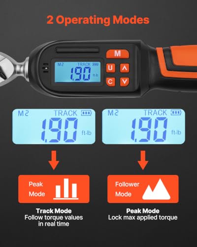 Image of VEVOR Torque Wrench Set 1 /4 inch Drive 42-Piece Digital Torque Wrench 4 Units, ±2% Accuracy, LCD Screen, with Buzzer and LED Indicator, with Sockets, Bits, Extension Bar, Adapter, for Automotive Repair