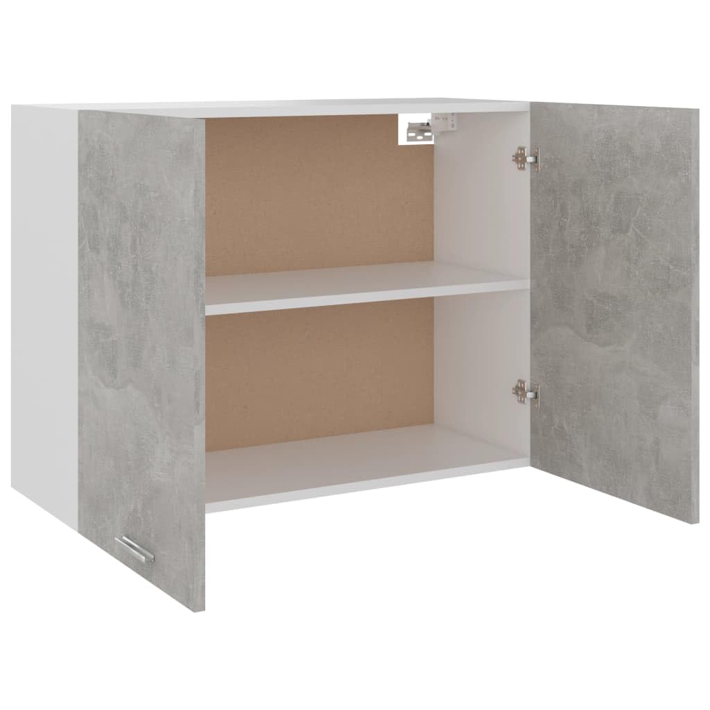 vidaXL Hängeschrank 2 Regalböden Küche Schrank Einbauküche Küchenzeile Küchenmöbel Oberschrank Küchenschrank Betongrau 80x31x60cm Holzwerkstoff