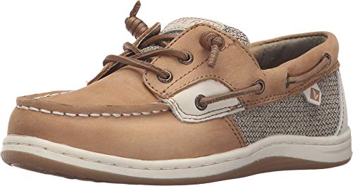 Sperry - Sperry girls Songfish Boat Shoe, Linen/Oat, 4 Big Kid US
