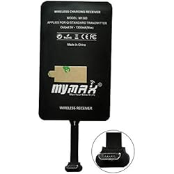 Cargador Inalambrico Micro Usb MyMAX - Tipo A 1300mA Receptor y Adaptador de Carga Inalámbrica Súper Rápido Qi Compatible con Samsung Galaxy, Huawei, LG, Nokia, Moto, HTC, Google Nexus, y otros dispositivos micro USB-A
