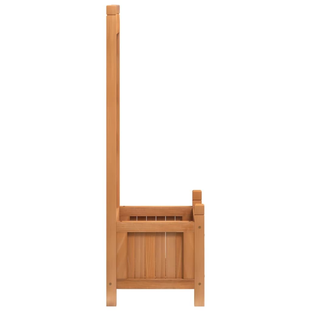Jardinera con celosía marrón de madera maciza de abeto, jardinera rejilla para jardín, jardinera de exterior, jardinera balcón, decoración jardín gbb