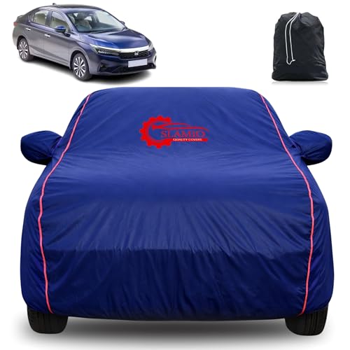 Image of 100% Waterproof Car Cover for Honda's City 2020-2026 | All-Weather, Dustproof & UV Protection | Heavy-Duty 3-Layer Fabric | Custom Fit with Mirror & Antenna Pocket | Navy Blue