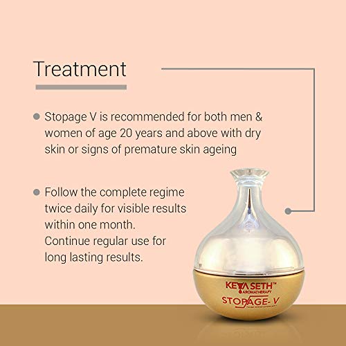 Image of KEYA SETH AROMATHERAPY Stopage V - Anti Ageing Treatment- Vitamins B2, B3(Niacinamide), B5, C, E, Hyaluronic Acid, Alpha Arbutin, Anti Ageing Night Cream For Men & Women