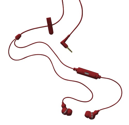 Casque filaire BlackBerry rouge avec micro intégré pour appels clairs