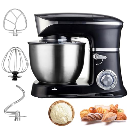 Food Mixer with Bowl, 1300W Stand Mixers for Baking, 6 Speed Settings, 6.5L Large Capacity Dough Mixer, with Stirring Paddle, Egg Cage & Dough Hook, for Kitchen Baking Cake, Batter, Bread