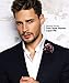 Vittorio Vico Two-Tone Flower Lapel Pin - Brooch, Boutonniere for Men (Burgundy/Silver Grey)