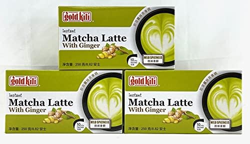 Gold Kili Instant Matcha Green Tea Ginger Latte (Pack of 3) 30 Packets