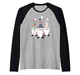 3 Nordic Gnomes Swedish Nisse Tomte Christmas Pajama Gift Raglan Baseball Tee