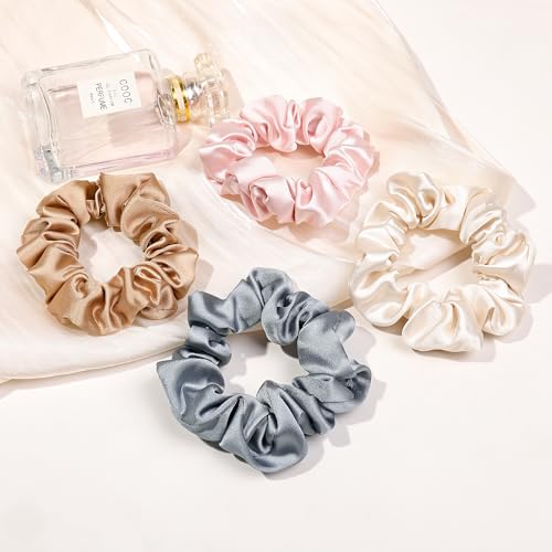 Image of Hair Ties Small Scrunchies for Women's Hair Scrunchies Both for Thick Hair or Thin Hair Curl Hair No Crease Ponytail Holder No Hurt Your Hair