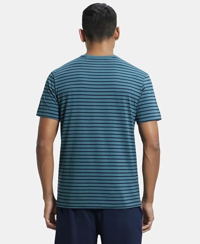 Image of Jockey 2715 Men's Super Combed Cotton Rich Striped Round Neck Half Sleeve T-Shirt