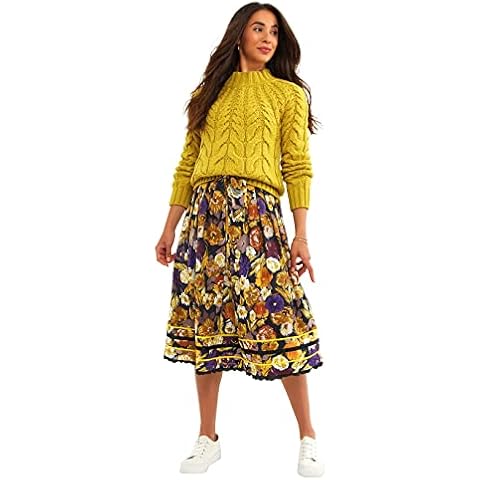 Joe Browns Women's Rose Floral Retro Style Skirt, Purple, 14 Cover