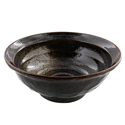 EAST table ks-S1-3004-0 6.8 Size Ramen Bowl, 8.3 inches (21.2 cm), Oil Drop Crystal, Stone, Made in Japan, Noodle Pot, Donburi, Dishwasher Safe, Microwave Safe