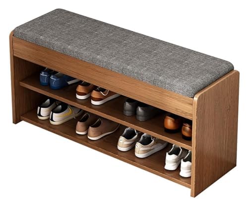 Banc de rangement à chaussures large 2 niveaux pour une étagère à chaussures d'entrée