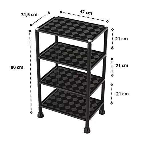 Estante Prateleira Modular 4 Andares Uninjet Preto
