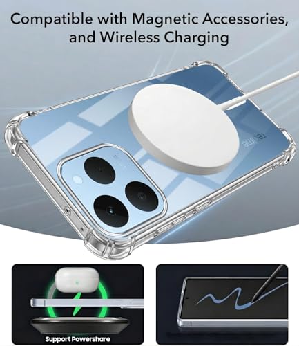 Image of Jkobi Shockproof Crystal-Clear Back Cover for Realme 15T | Realme Narzo 90 (Magsafe Wireless Support | Drop & Camera Protection | Hard Polycarbonate)