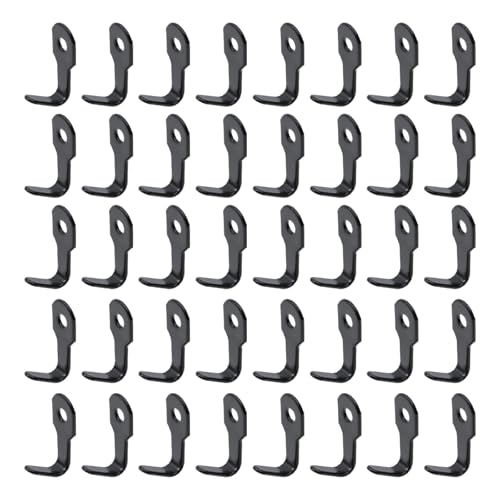 Image of Oedema 40 Pcs Wall Mounted Mini J Hook Heavy Duty Stainless Steel Coat Hook Hanger with Screws for Towel, Coat, Black