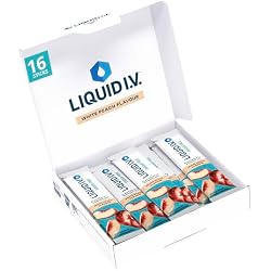 Liquid I.V. Sugar Free Electrolyte Mix, White Peach, 16 Sticks | Electrolyte Powder with 8 Vitamins & Minerals for Fast Hydration & Energy, Vegan, Gluten Free Hydration Sachets