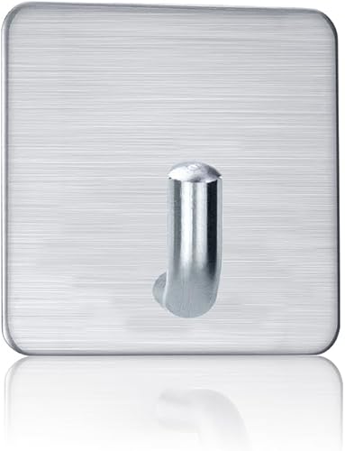 Miniatura 5 de FOTYRIG Ganchos adhesivos para toallas, extra pegajosos, para puerta, 15 libras (máx.), ganchos de ducha de acero inoxidable impermeables para